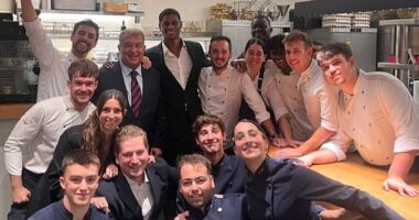 Marcus Rashford celebrated his loan move to Barcelona by dining out with the club's president Joan Laporta and other members of the board at one of the city's most exclusive restaurants