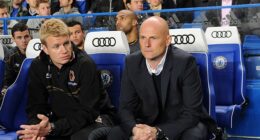 Johan Lange (left) in his time Stale Solbakken's assistant at Wolverhampton Wanderers