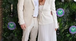 Isla Fisher, 49, narrowly avoided ex-husband Sacha Baron Cohen, 53, at Wimbledon on Sunday as she arrived alongside her older brother - after finalising her divorce