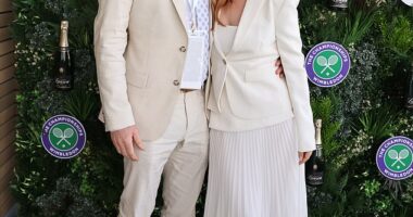 Isla Fisher, 49, narrowly avoided ex-husband Sacha Baron Cohen, 53, at Wimbledon on Sunday as she arrived alongside her older brother - after finalising her divorce