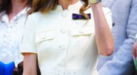 The Princess of Wales waves to the crowd as she was greeted by a huge standing ovation