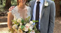 Pictured: Talia Koren and her husband, John, on their wedding day in Oakland, California in September 2024