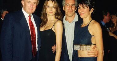 Donald and Melania Trump with Jeffrey Epstein and Ghislaine Maxwell at Mar-a-Lago in 2000
