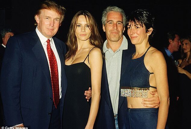 Donald and Melania Trump with Jeffrey Epstein and Ghislaine Maxwell at Mar-a-Lago in 2000