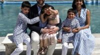 English summer: US Vice President JD Vance, his wife Usha, daughter Mirabel and sons Ewan, left, and Vivek are heading for The Cotswolds this summer - along with their huge entourage (Pictured at the Taj Mahal in April)