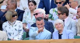 James Norton ¿s famous father Hugh was spotted chatting with former Vogue editor-in-chief Anna Wintour at Wimbledon on Friday