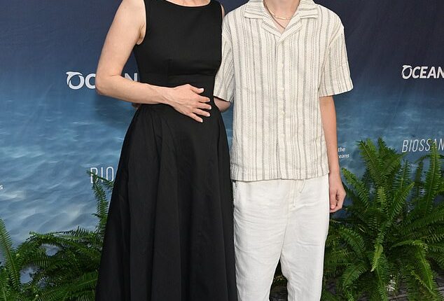 January Jones, 47, stepped out on the red carpet in Southern California on Saturday in a rare public appearance with her 13-year-old son, Xander Dane Jones