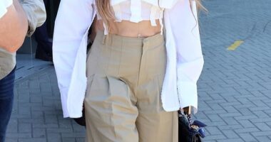 Jennifer Lopez, 55, tried a bit of a fashion experiment, stepping out in a somewhat bizarre white crop top in Malaga, Spain on Friday