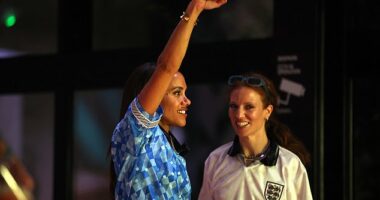 Jess Glynne and her girlfriend Alex Scott looked overjoyed as they celebrated the Lionesses’ victory in the UEFA Women's Euro 2025 semi-final on Tuesday