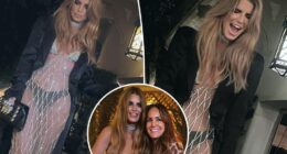 Jessica Simpson celebrates birthday at Chateau Marmont in see-through dress