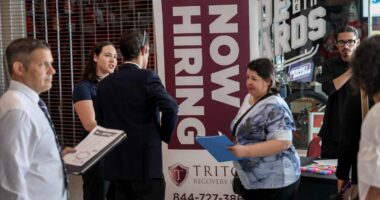 Jobless claims drop for fifth straight week to lowest level since April. It’s a ‘no-hire, no-fire story,’ economist says.