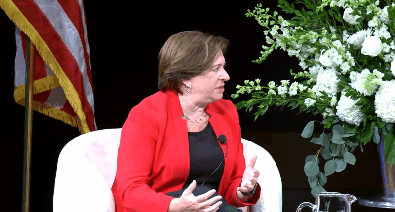 Elena Kagan participating in a Notre Dame event.