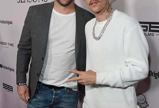 Scooter Braun has broken his silence on his former client Justin Bieber 's new album. Seen here January 27, 2020