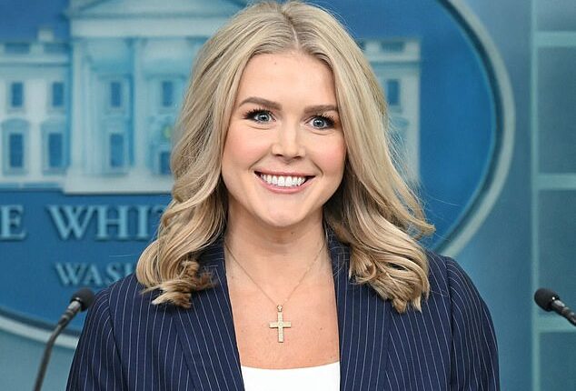 White House Press Secretary Karoline Leavitt appears to have scaled back from wearing her religious cross necklace since she was skewered by Jon Stewart in a brutal late-night joke