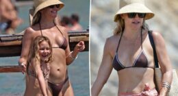 Kate Hudson bares her rock-hard abs on Ibiza beach with daughter Rani
