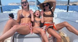 Kate Hudson showed off her incredible figure in a series of stylish bikinis as she shared snaps from her recent lavish 'girl's trip' to Europe on Monday