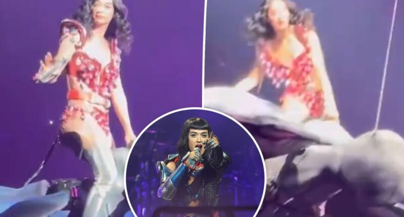 Katy Perry nearly falls off flying prop as it malfunctions mid-concert