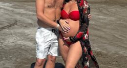 Kelsey Parker gave a painful update on Monday and urged her followers to 'be kind' - after the loss of her third child (seen with partner Will)
