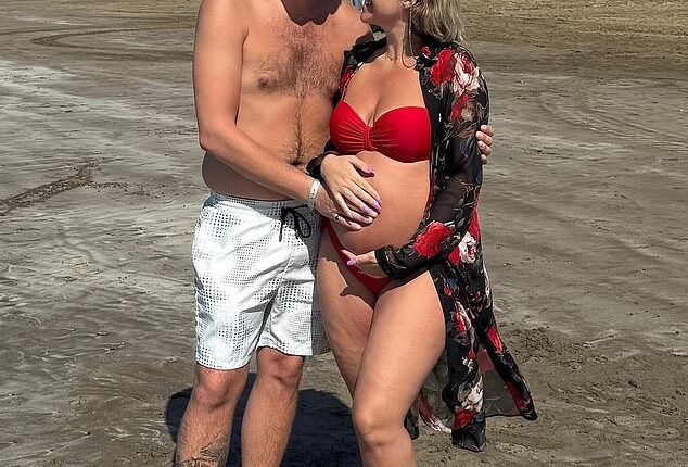 Kelsey Parker gave a painful update on Monday and urged her followers to 'be kind' - after the loss of her third child (seen with partner Will)