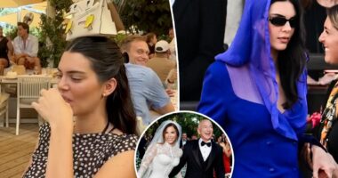 Kendall Jenner balances $75K handbag on her head after attending 'tone-deaf' Bezos wedding