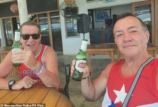 A porn star murdered couple Albert Alfonso, 62, (right) and Paul Longworth, 71, (left) before wheeling their dismembered heads in a suitcase and putting them into a chest freezer, jurors heard