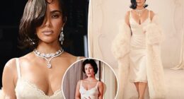 Kim Kardashian wears Elizabeth Taylor's diamond earrings on Balenciaga runway