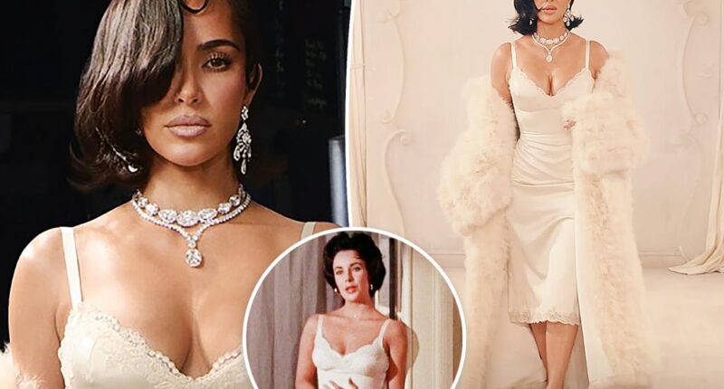 Kim Kardashian wears Elizabeth Taylor's diamond earrings on Balenciaga runway