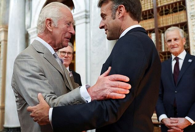 King Charles will honour the history between Britain and France as he hosts President Macron for a State Visit at Windsor Castle today (The King and Macron pictured in 2024)