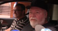 Kyle Sandilands (right) has broken his silence after his driver George Plassaras (left) was involved in a devastating accident over the weekend