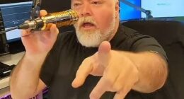 An irate Kyle Sandilands sensationally stormed off his radio show on Wednesday after being dumped from the airwaves