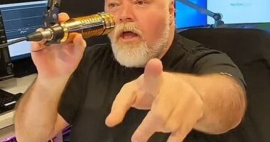 An irate Kyle Sandilands sensationally stormed off his radio show on Wednesday after being dumped from the airwaves