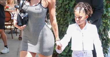 Kylie Jenner and her famous family dined at the upscale Los Angeles restaurant The Ivy on Saturday, in honor of her grandmother's 91st birthday