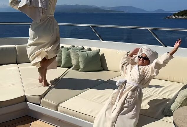 Kylie Jenner's, 27, luxury vacation on a yacht in Greece isn't just for the adults. She also brought her daughter Stormi, seven, along for the ride and the two of them are having a blast