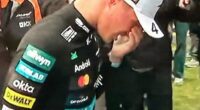 Lando Norris suffered a cut to his nose while celebrating his win at Sunday's British Grand Prix