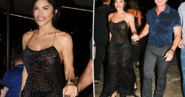 Lauren Sánchez wears sheer animal-print dress on St. Tropez date night with Jeff Bezos