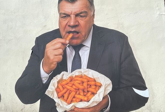 Sam Allardyce was immortalised in Dudley with a hilarious mural of him eating a bag of chips