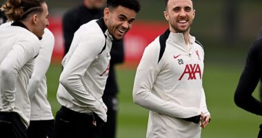 Luis Diaz (middle) has paid a heartfelt tribute to Diogo Jota who passed away last week
