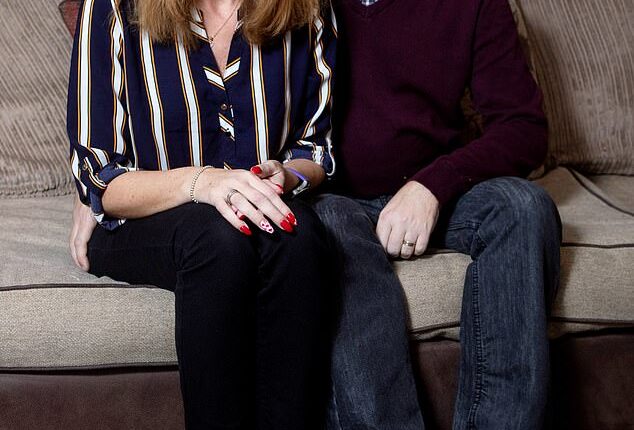 Gail Astin was 46 when she lost her life - a couple of years after enduring the horrific Instagram love rat. Pictured with her husband Simon