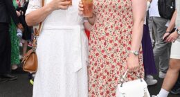 Lorraine Kelly, 65, and her lookalike daughter Rosie, 31, looked stylish as they enjoyed a Pimm's together at Wimbledon on Saturday