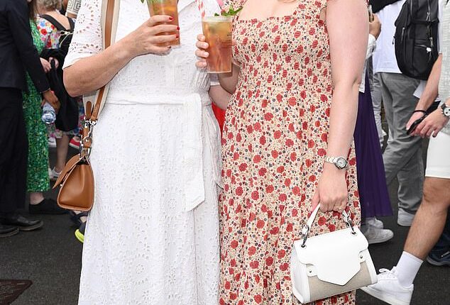 Lorraine Kelly, 65, and her lookalike daughter Rosie, 31, looked stylish as they enjoyed a Pimm's together at Wimbledon on Saturday