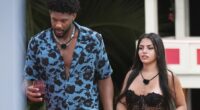 Love Island USA star Huda Mustafa (R) claimed on the latest episode of Call Her Daddy that her father abused her as a child; seen on the show with on-screen partner Chris Seeley (L)