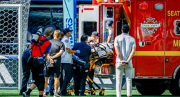Stefan Frei was loaded onto an ambulance in a harrowing scene on Sunday afternoon