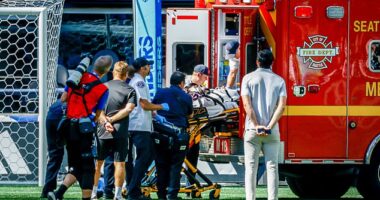 Stefan Frei was loaded onto an ambulance in a harrowing scene on Sunday afternoon