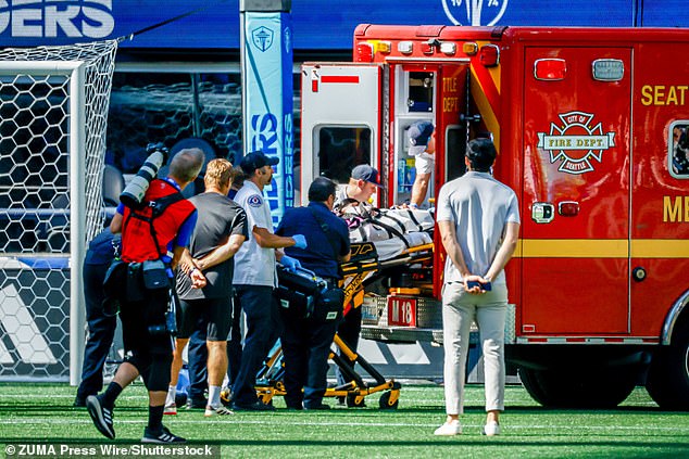 Stefan Frei was loaded onto an ambulance in a harrowing scene on Sunday afternoon