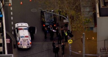 A man has reportedly been stabbed by another man outside Moonee Ponds Central in Melbourne