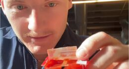 Content creator, Jake Sheader, has gone viral after posting a hilariously infuriating video demonstrating (incorrectly) how to use an Aussie tomato sauce packet