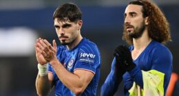 Marc Cucurella (right) told Pedro Neto that it is his ‘destiny’ to score against Palmeiras