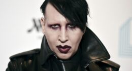 Marilyn Manson (pictured in December 2019) sparked controversy as he appeared at Black Sabbath's farewell concert on Saturday night