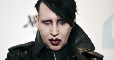 Marilyn Manson (pictured in December 2019) sparked controversy as he appeared at Black Sabbath's farewell concert on Saturday night