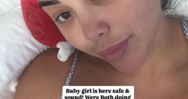 Marnie Simpson has announced the birth of her third child with husband Casey Johnson, a baby girl